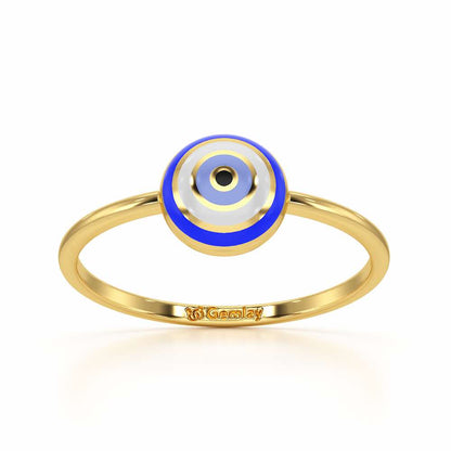 Isolde Evil Eye Silver Ring - Yellow Gold - Image 2