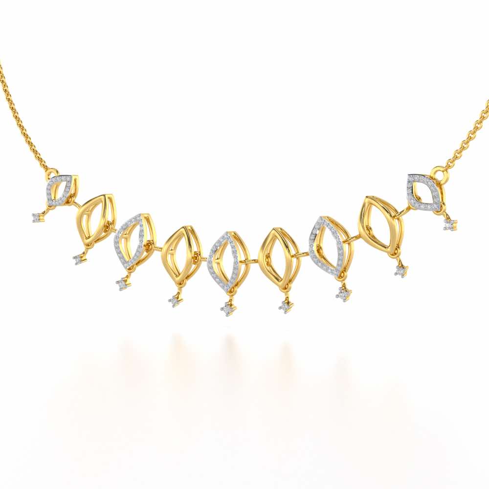 Ocean Serenity Silver Necklace - Yellow Gold - Image 2