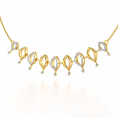 Ocean Serenity Silver Necklace - Yellow Gold - Image 2