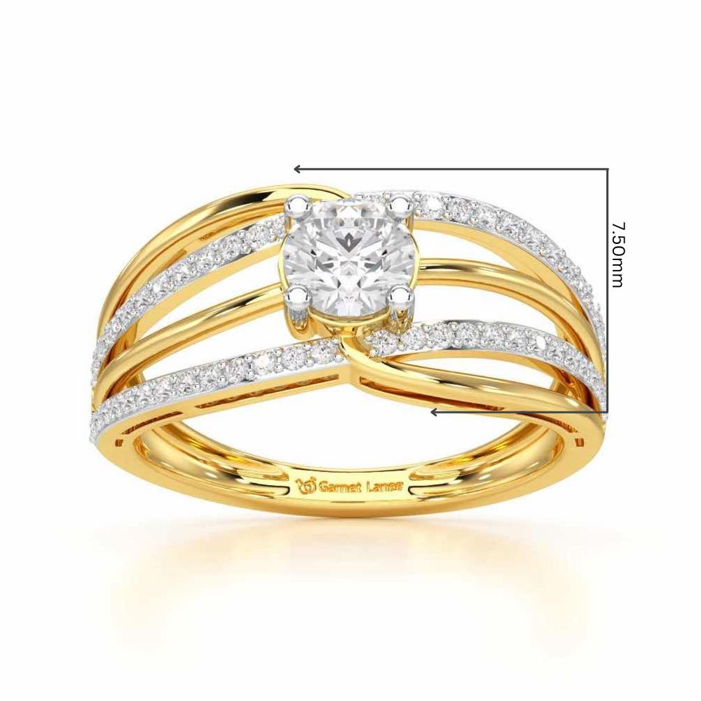 Wave of Opulence Solitaire Ring - Yellow Gold - Image 5