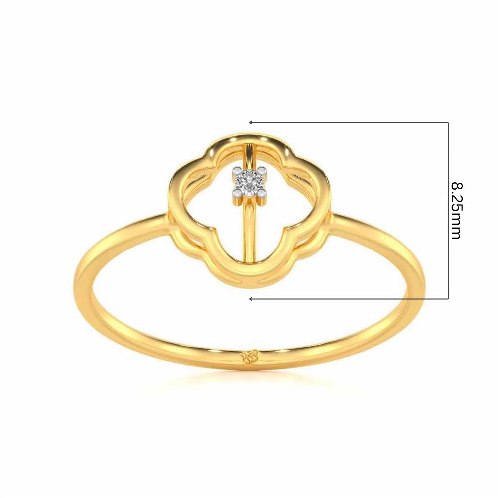 Fenced Flora Silver Ring - Yellow Gold - Image 5