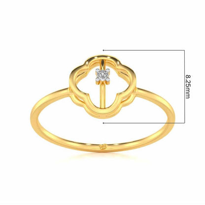 Fenced Flora Silver Ring - Yellow Gold - Image 5