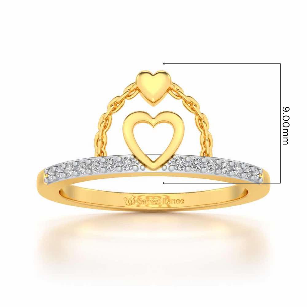 Close-to-Heart Silver Ring - Yellow Gold - Image 5