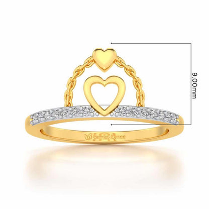 Close-to-Heart Silver Ring - Yellow Gold - Image 5