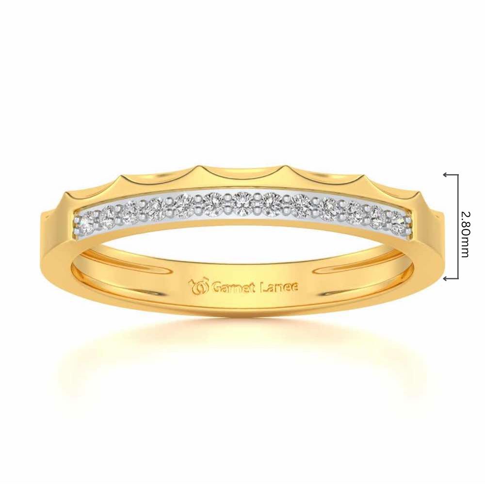 Crowned Silver Band Ring - Yellow Gold - Image 5