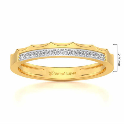 Crowned Silver Band Ring - Yellow Gold - Image 5