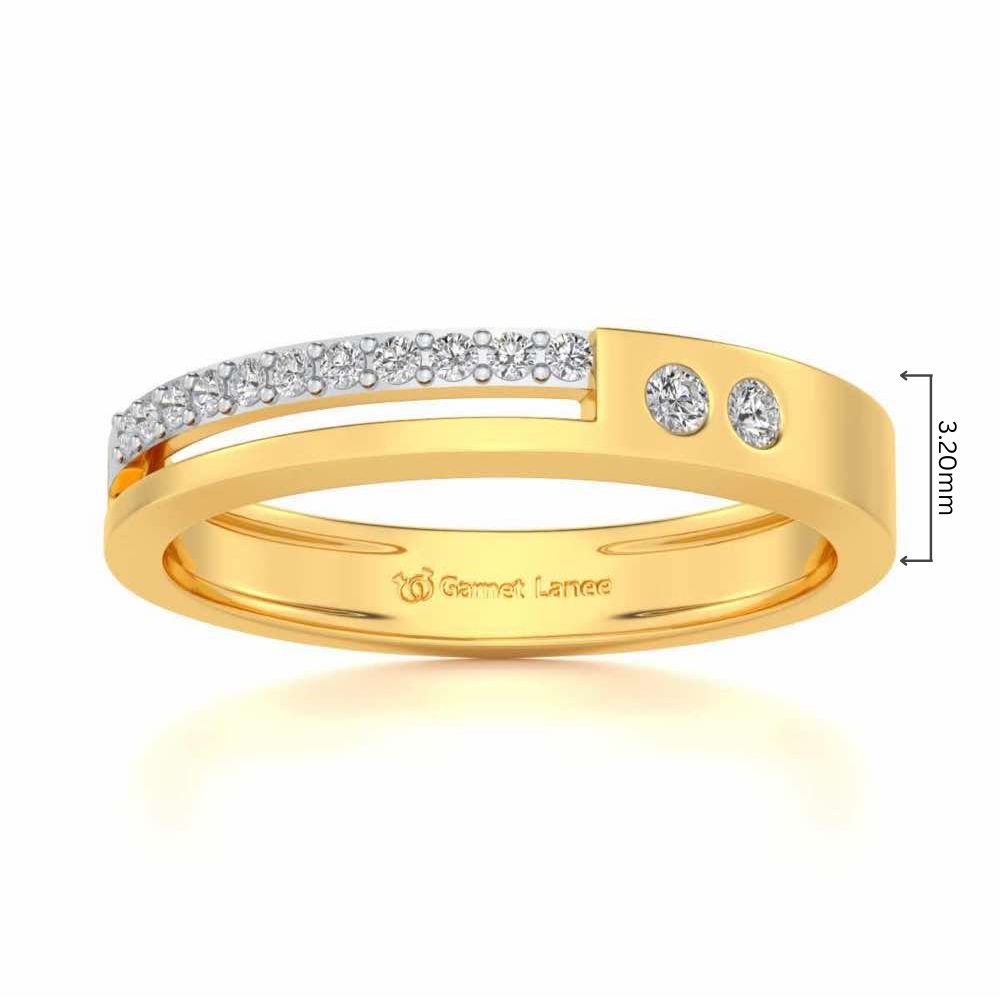 Shimmer Silver Band Ring - Yellow Gold - Image 5