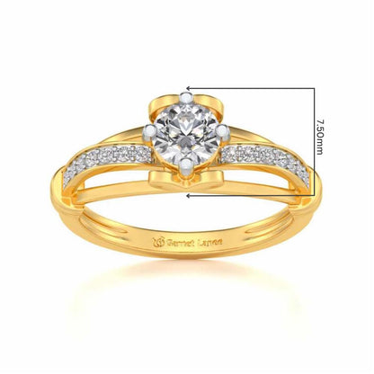 Shine on Heart Solitaire Silver Ring - Yellow Gold - Image 5