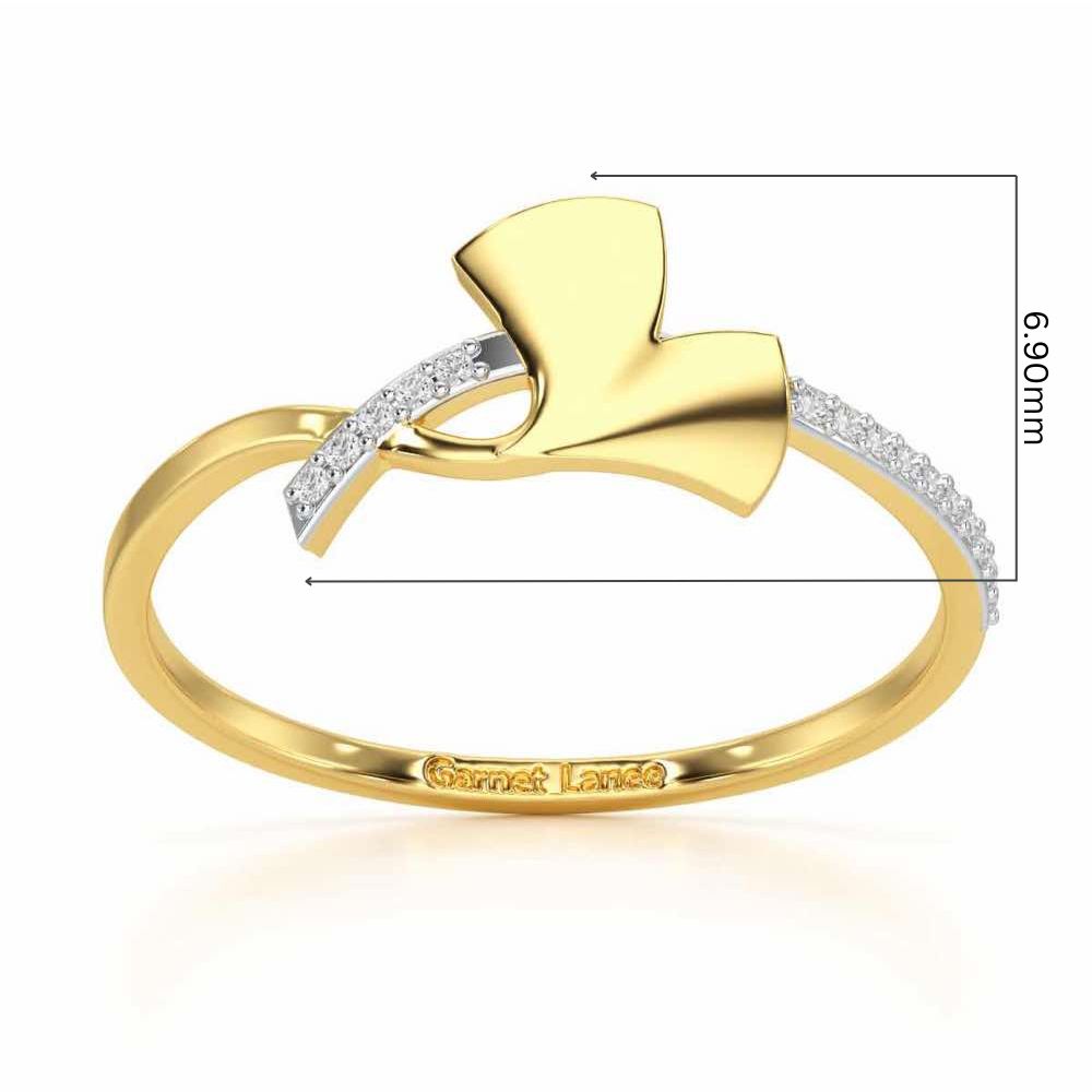 Simple Charm Silver Ring - Yellow Gold - Image 5