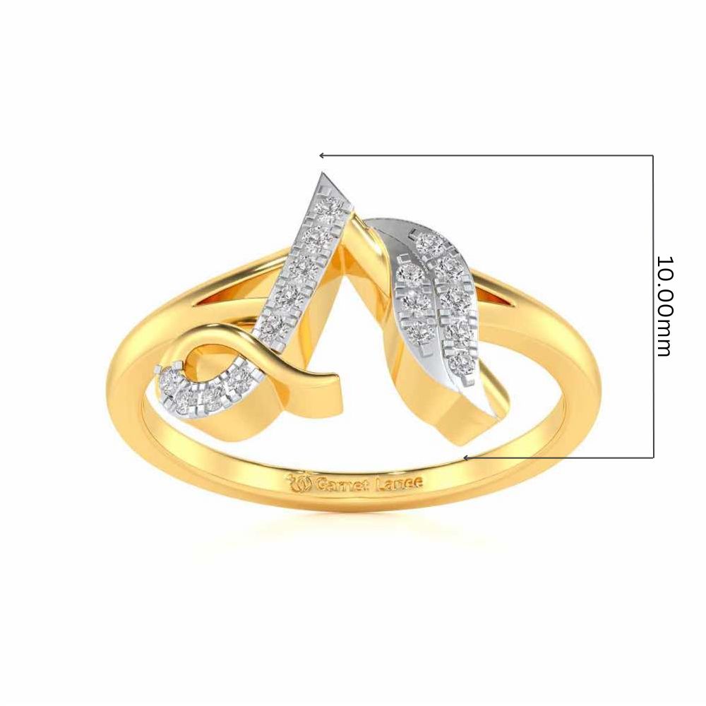 Stylish A Silver Ring - Yellow Gold - Image 5