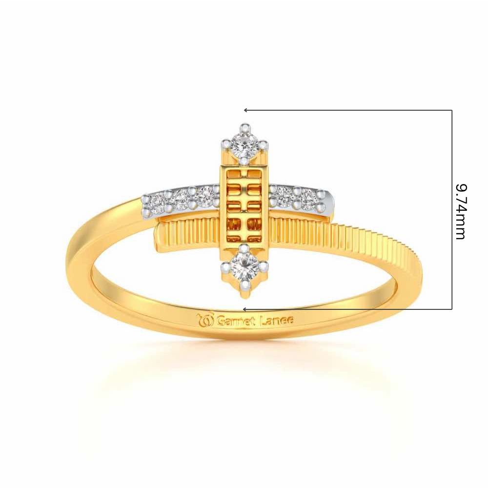 Retro Style Silver Ring - Yellow Gold - Image 5