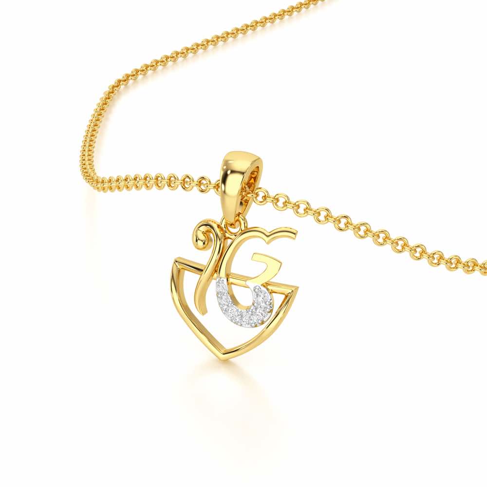 Onkar Aura Silver Pendant - Yellow Gold - Image 2