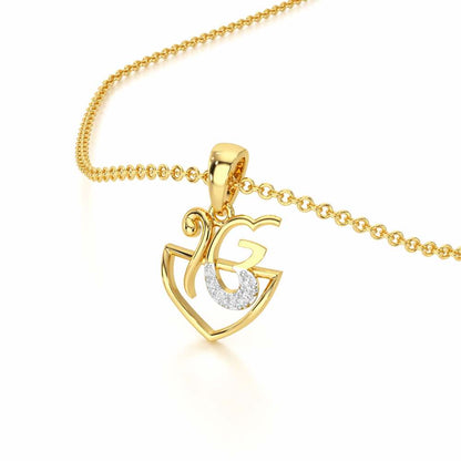 Onkar Aura Silver Pendant - Yellow Gold - Image 2