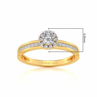 Inviting Solitaire Silver Ring - Yellow Gold - Image 5