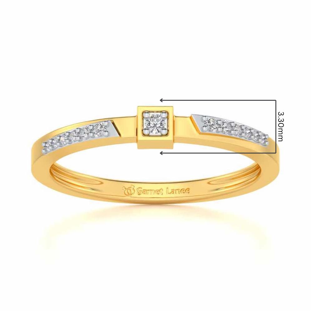 Queens Solitaire Silver Ring - Yellow Gold - Image 5