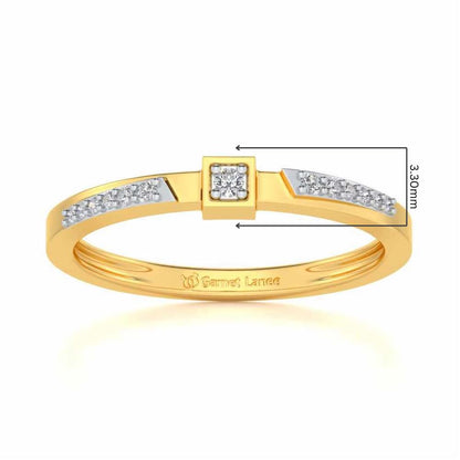 Queens Solitaire Silver Ring - Yellow Gold - Image 5