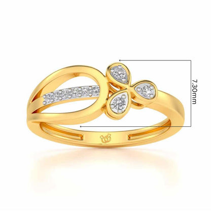 Daksha Silver Ring - Yellow Gold - Image 5