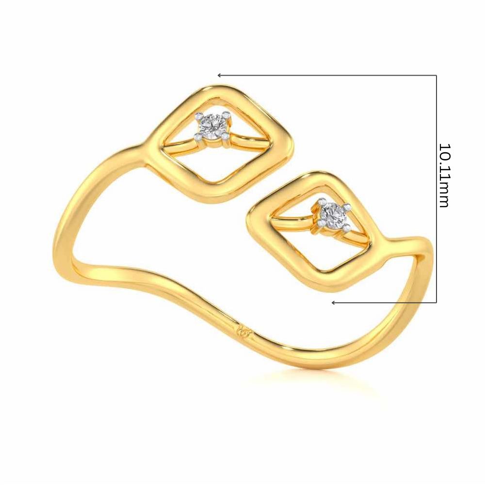 Inverted Twigs Silver Ring - Yellow Gold - Image 5