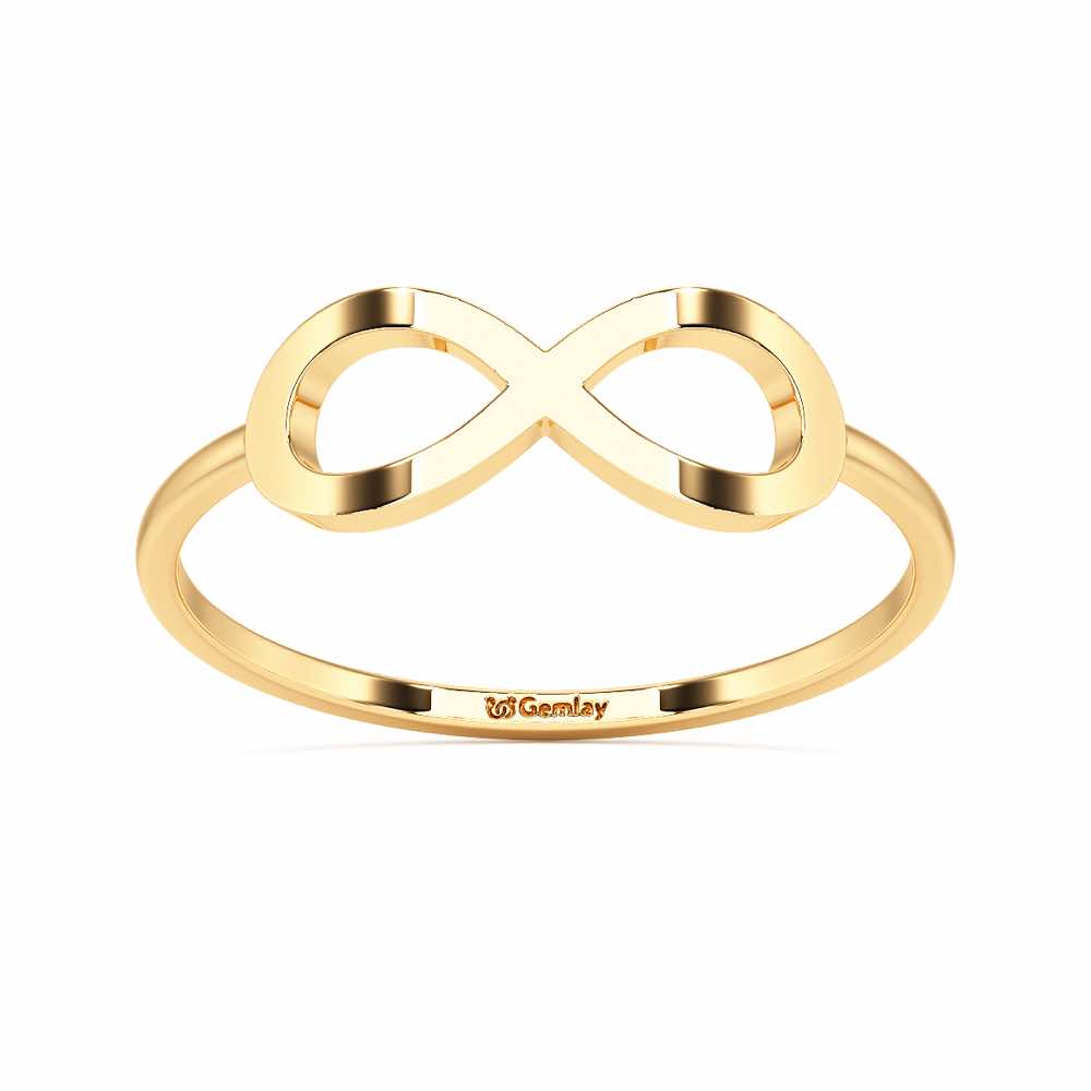 Dazzle Infinity Women Silver Ring - Yellow Gold - Image 2