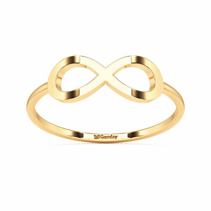 Dazzle Infinity Women Silver Ring - Yellow Gold - Image 2