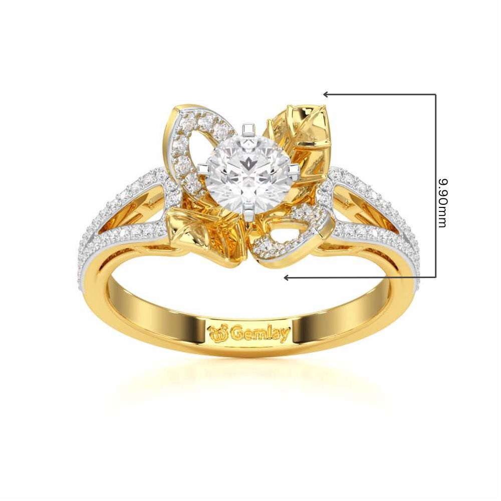 Blooming Shine Solitaire Ring - Yellow Gold - Image 5