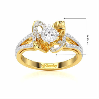 Blooming Shine Solitaire Ring - Yellow Gold - Image 5
