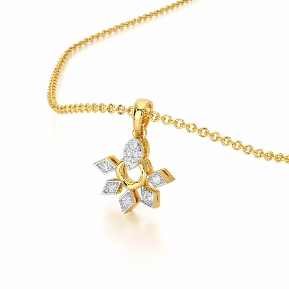 Luxe Halo Silver Pendant - Yellow Gold - Image 2
