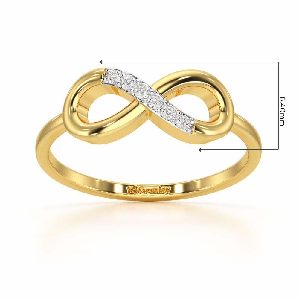 Glint of Infinity Silver Ring - Yellow Gold - Image 2