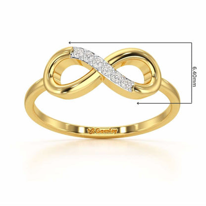 Glint of Infinity Silver Ring - Yellow Gold - Image 2