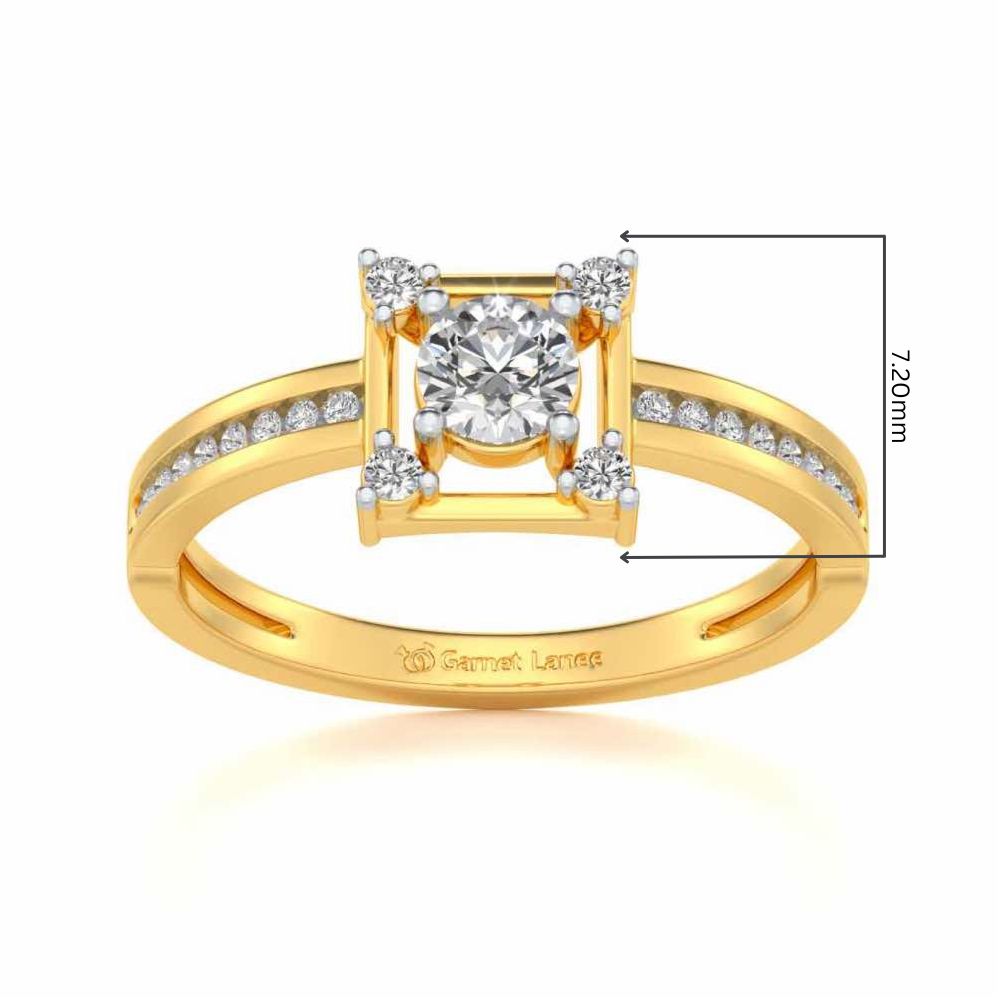 Strength Solitaire Silver Ring - Yellow Gold - Image 5
