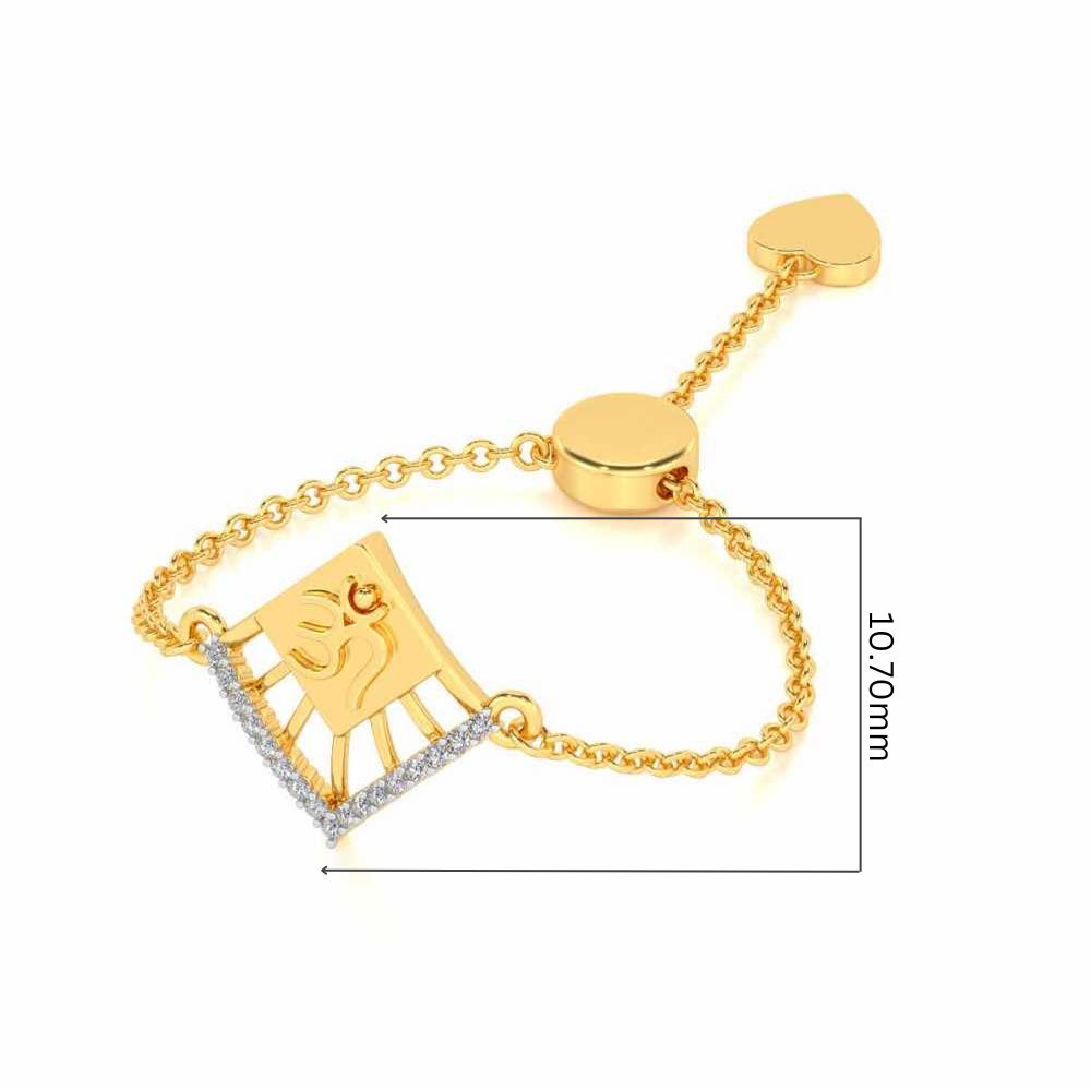 Shiva Crown Adjustable Silver Ring - Yellow Gold - Image 5