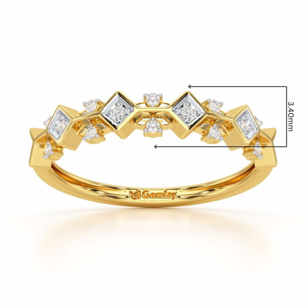 Embellished Charm Silver Ring - Yellow Gold - Image 2