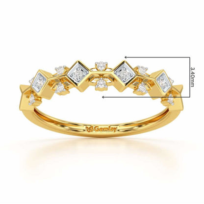 Embellished Charm Silver Ring - Yellow Gold - Image 2
