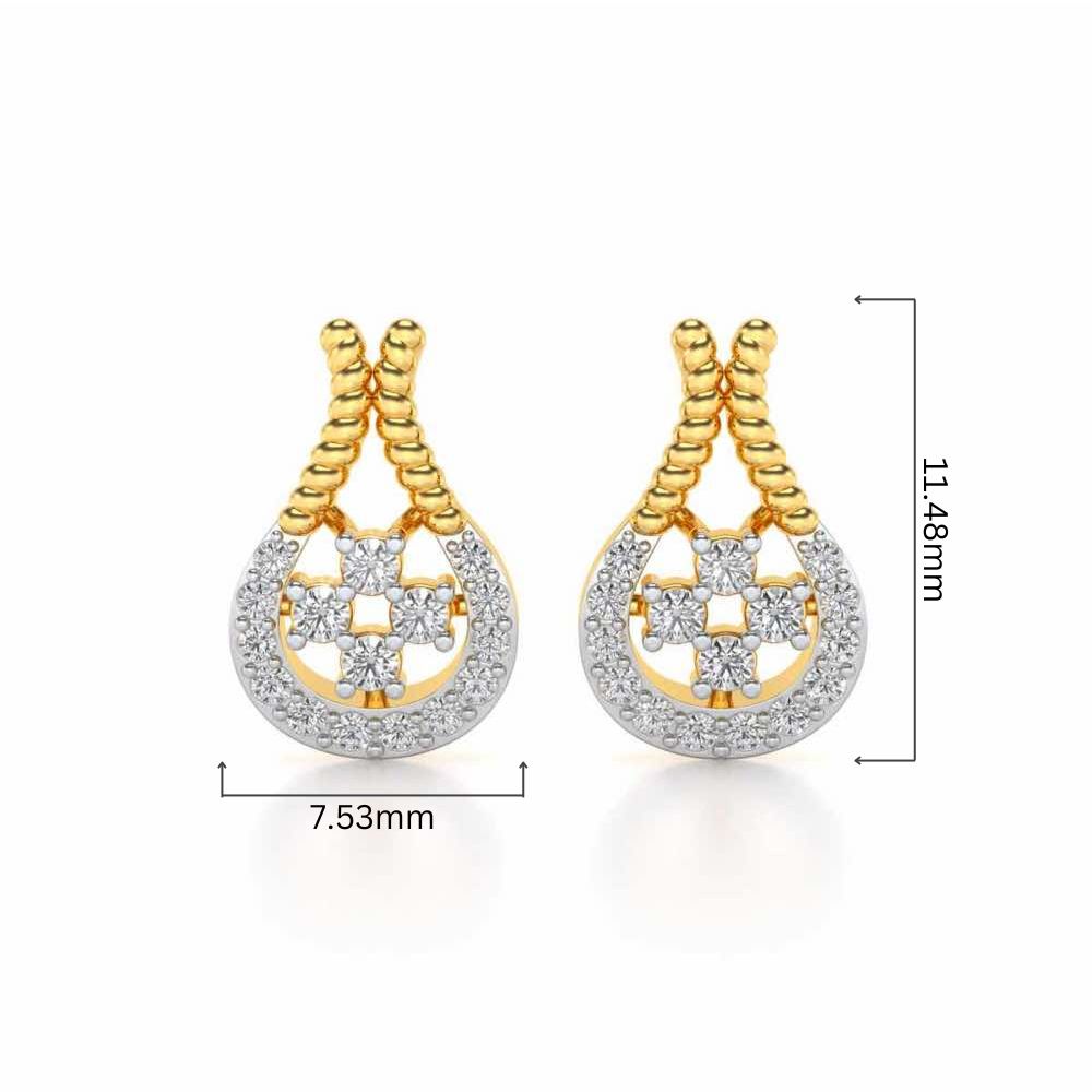 Datti Silver Earrings - Yellow Gold - Image 4