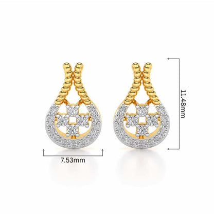 Datti Silver Earrings - Yellow Gold - Image 4