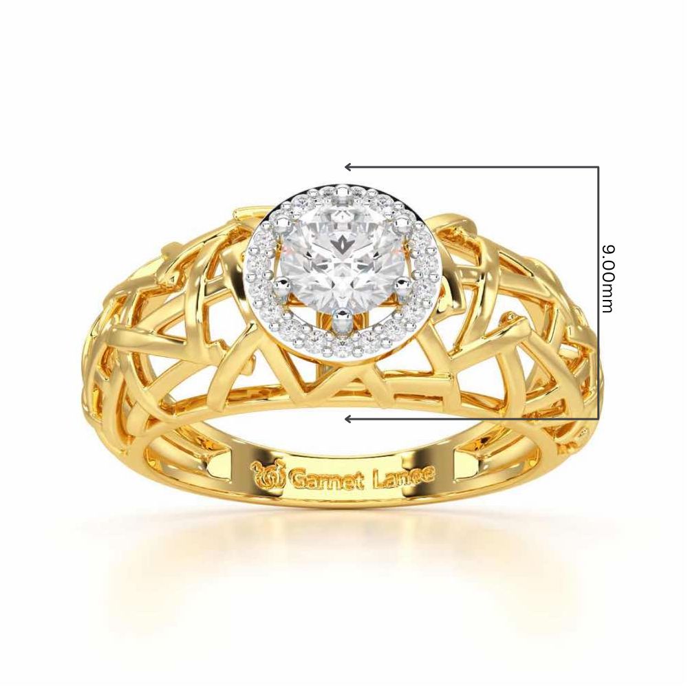 Shimmer Web Solitaire Ring - Yellow Gold - Image 5
