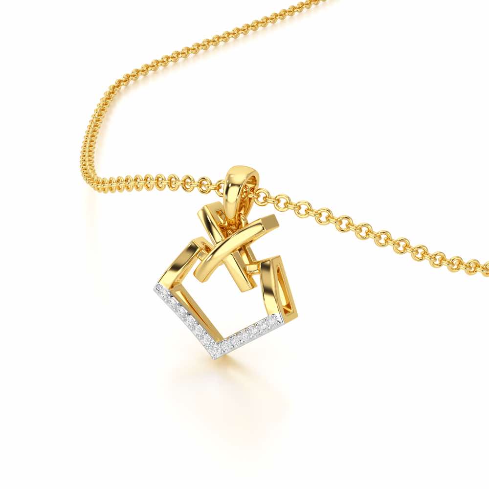 Cross Glow Silver Pendant - Yellow Gold - Image 2