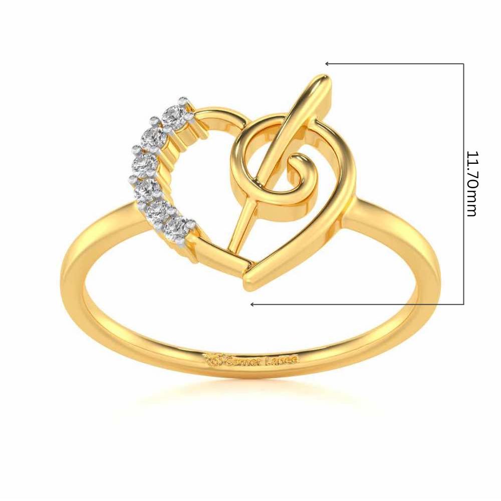 Spiral Heart Silver Ring - Yellow Gold - Image 5