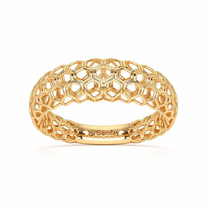 Mila Silver Ring - Yellow Gold - Image 2