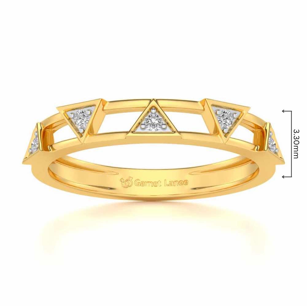 Lucky Pointer Silver Band Ring - Yellow Gold - Image 5