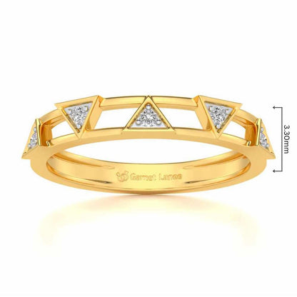 Lucky Pointer Silver Band Ring - Yellow Gold - Image 5