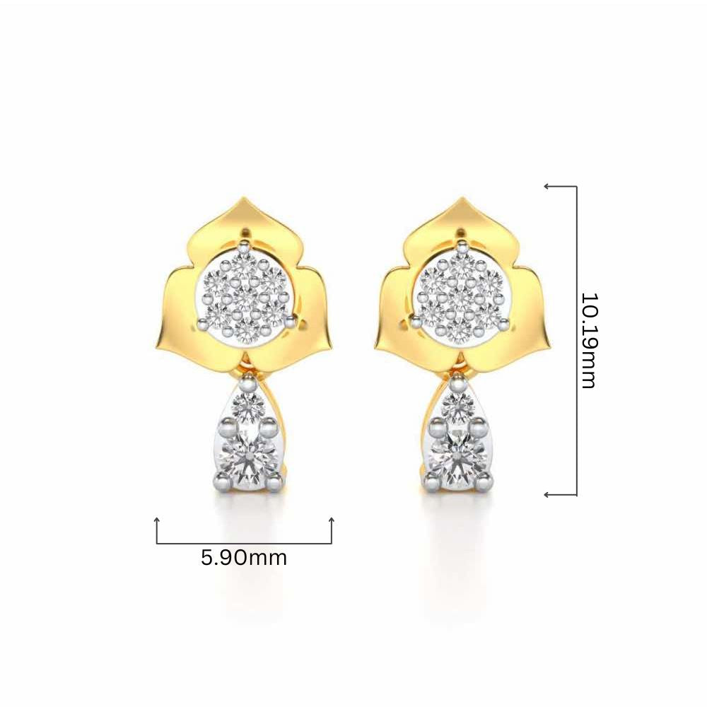Abeedha Silver Earrings - Yellow Gold - Image 4