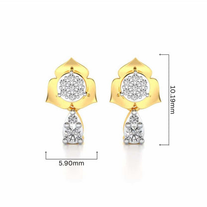 Abeedha Silver Earrings - Yellow Gold - Image 4