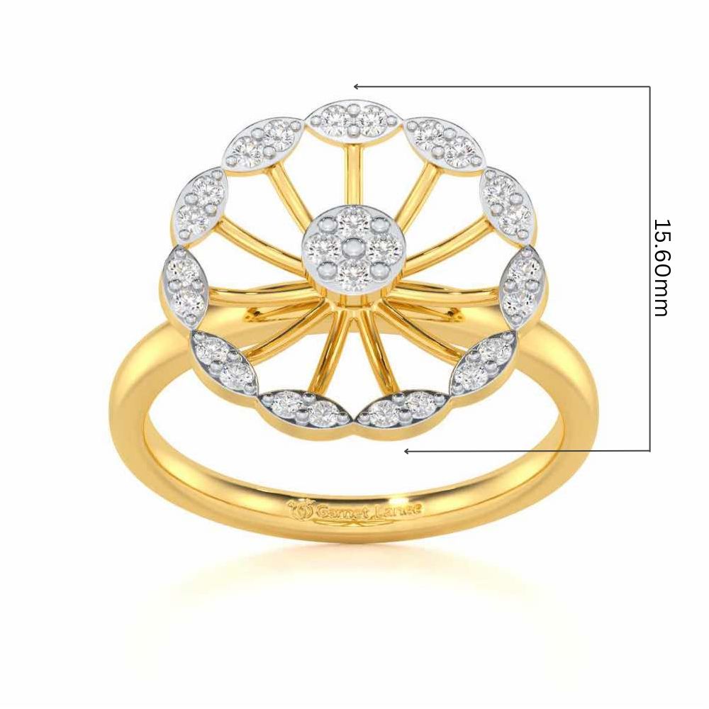 Pious Chakra Silver Ring - Yellow Gold - Image 5