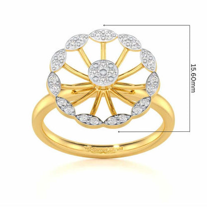 Pious Chakra Silver Ring - Yellow Gold - Image 5
