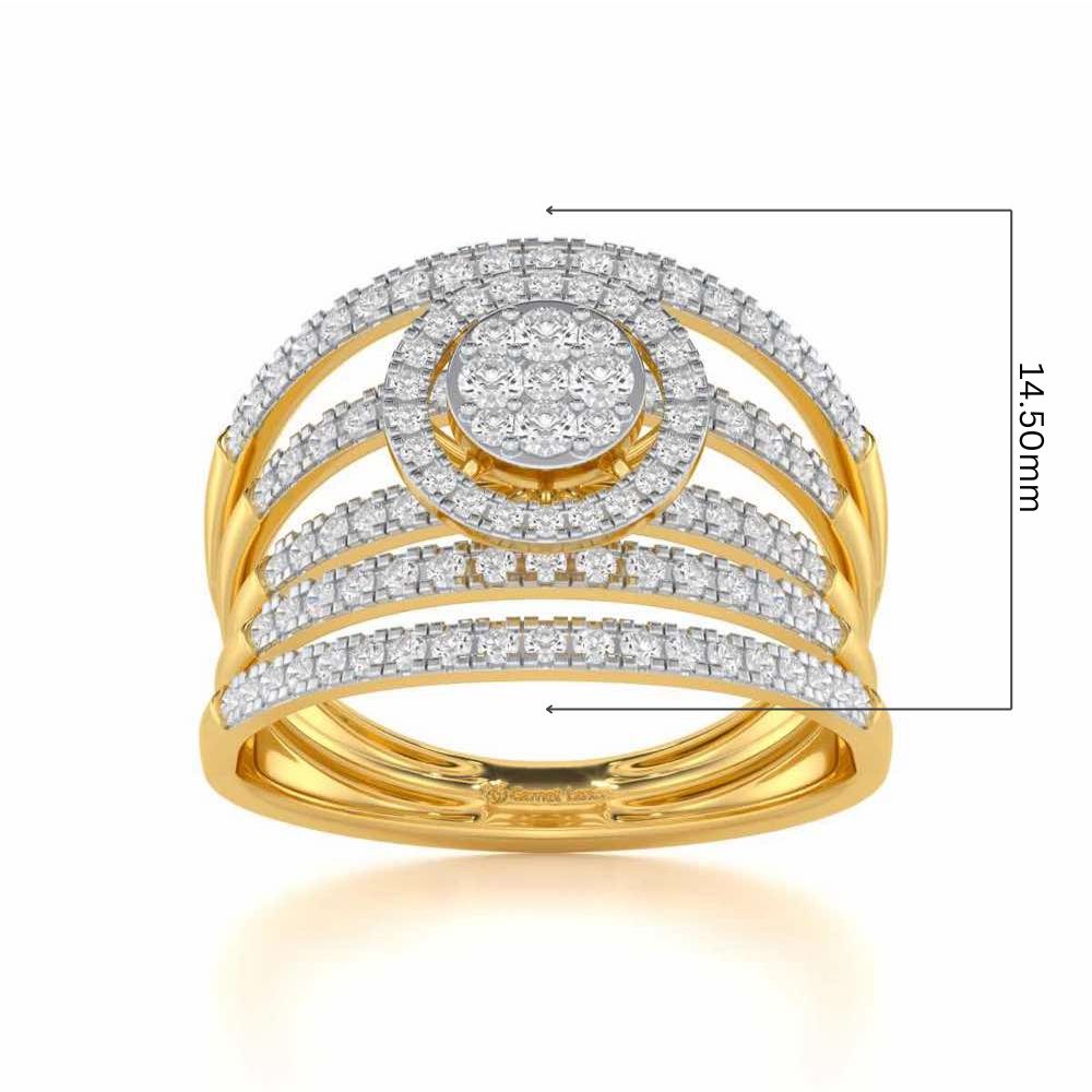 Lustrous Lace Silver Ring - Yellow Gold - Image 5