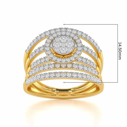 Lustrous Lace Silver Ring - Yellow Gold - Image 5