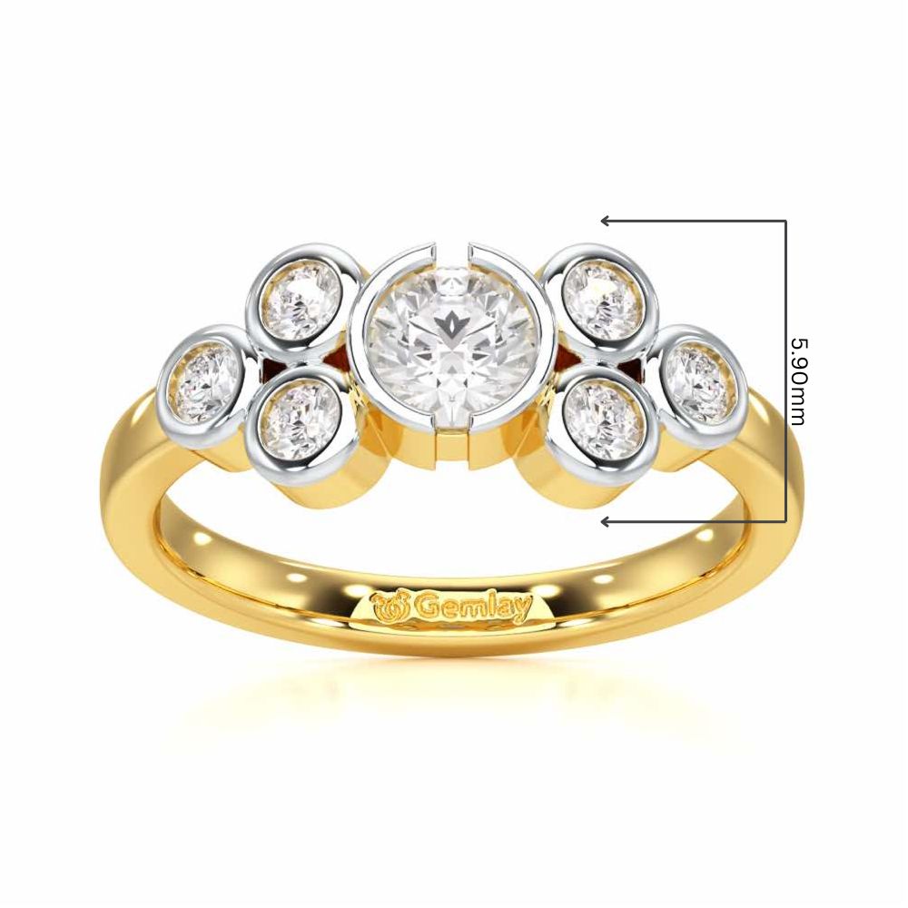 Graceful Aura Solitaire Ring - Yellow Gold - Image 5