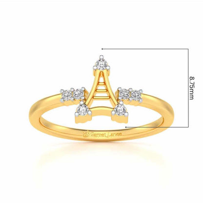 Towered Silver Ring - Yellow Gold - Image 5