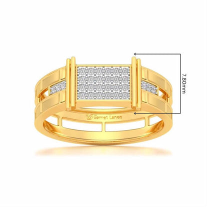 Double Divine Silver Ring For Men - Yellow Gold - Image 5